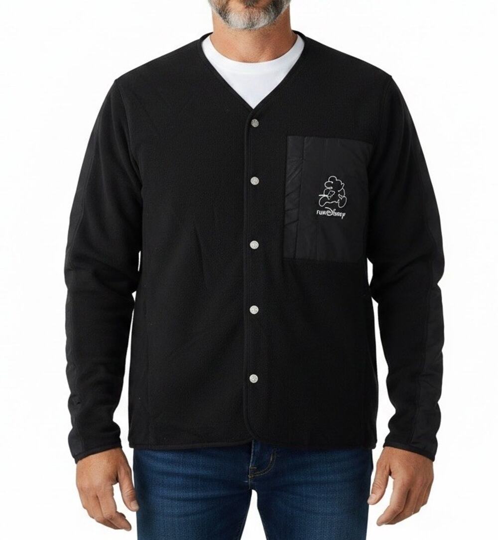 Run Disney Black Button Down Jacket M Fleece Disney World Mickey Marathon